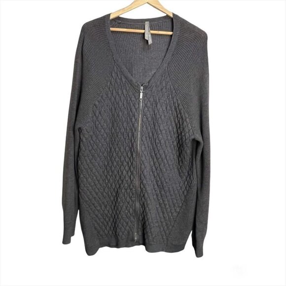 Size 2x Pennington’s Grey  Zip up Cardigan sweater - Picture 1 of 9